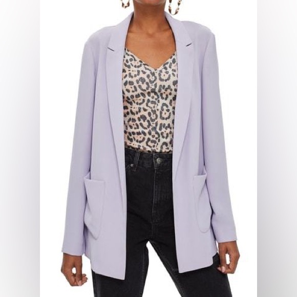 Topshop Jackets & Blazers - Topshop Lilac Oversized Boyfriend Blazer Jacket